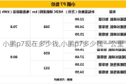 小鹏p7现在多少钱,小鹏p7多少钱一公里