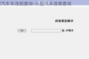 小型汽车车违规查询-小型汽车违章查询