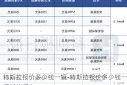 特斯拉报价多少钱一辆-特斯拉报价多少钱一辆新能源车