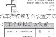 汽车指纹锁怎么设置方法-汽车指纹锁怎么设置