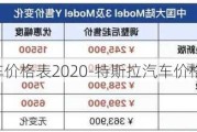 特斯拉汽车价格表2020-特斯拉汽车价格表2020年