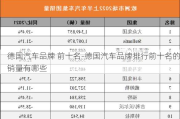 德国汽车品牌 前十名-德国汽车品牌排行前十名的销量有哪些