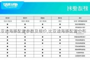 比亚迪海豚配置参数及报价,比亚迪海豚配置公布