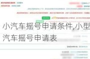 小汽车摇号申请条件,小型汽车摇号申请表