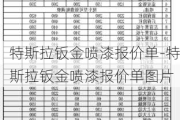 特斯拉钣金喷漆报价单-特斯拉钣金喷漆报价单图片