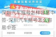 深圳汽车摇号怎样容易中签-深圳汽车摇号怎么容易中签