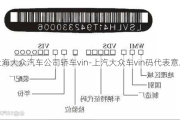 上海大众汽车公司轿车vin-上汽大众车vin码代表意思