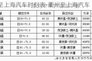 衢州至上海汽车时刻表-衢州至上海汽车