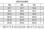 青州汽车站时刻表-青州汽车站运营时间表