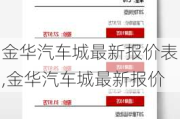 金华汽车城最新报价表,金华汽车城最新报价