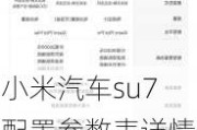 小米汽车su7配置参数表详情介绍-小米汽车su7配置参数表详情