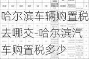 哈尔滨车辆购置税去哪交-哈尔滨汽车购置税多少