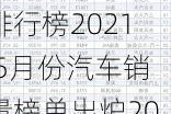 5月份汽车销量排行榜2021,5月份汽车销量榜单出炉2022