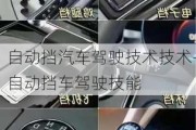 自动挡汽车驾驶技术技术-自动挡车驾驶技能