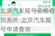 北京汽车摇号资格查询系统-北京汽车摇号申请查询