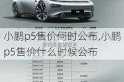 小鹏p5售价何时公布,小鹏p5售价什么时候公布