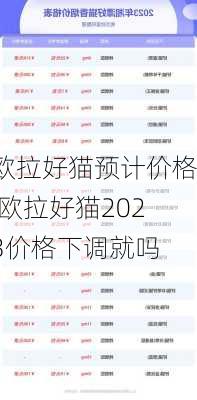 欧拉好猫预计价格,欧拉好猫2023价格下调就吗