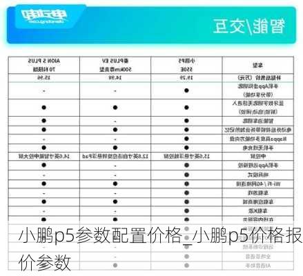 小鹏p5参数配置价格_小鹏p5价格报价参数