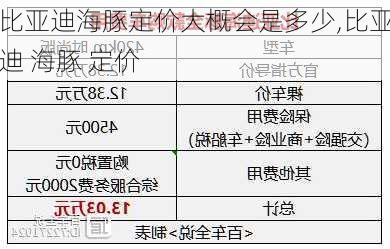 比亚迪海豚定价大概会是多少,比亚迪 海豚 定价