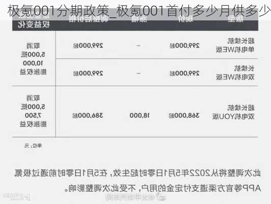 极氪001分期政策_极氪001首付多少月供多少