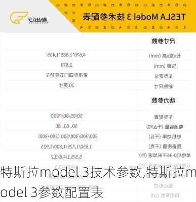 特斯拉model 3技术参数,特斯拉model 3参数配置表