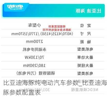 比亚迪海豚纯电动汽车参数_比亚迪海豚参数配置表