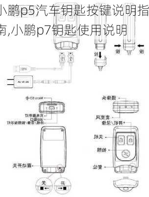 小鹏p5汽车钥匙按键说明指南,小鹏p7钥匙使用说明