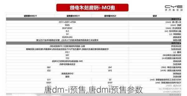 唐dm-i预售,唐dmi预售参数