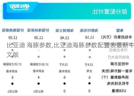 比亚迪 海豚参数,比亚迪海豚参数配置表最新中文版