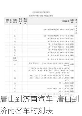 唐山到济南汽车_唐山到济南客车时刻表