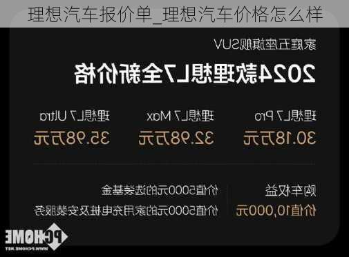 理想汽车报价单_理想汽车价格怎么样