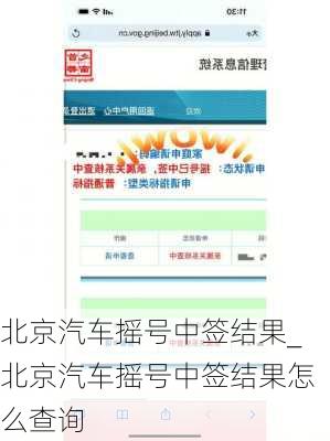 北京汽车摇号中签结果_北京汽车摇号中签结果怎么查询