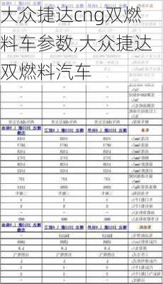 大众捷达cng双燃料车参数,大众捷达双燃料汽车