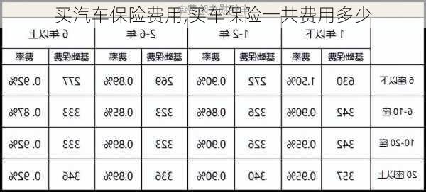 买汽车保险费用,买车保险一共费用多少