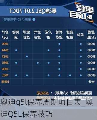奥迪q5l保养周期项目表_奥迪Q5L保养技巧
