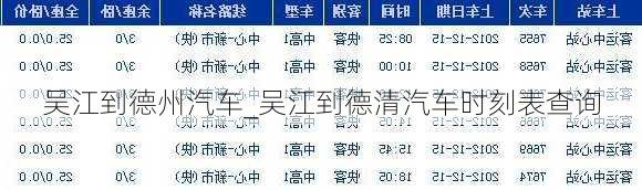 吴江到德州汽车_吴江到德清汽车时刻表查询