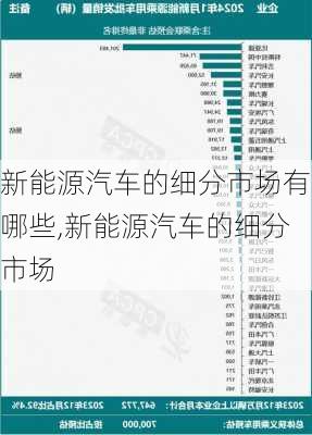 新能源汽车的细分市场有哪些,新能源汽车的细分市场