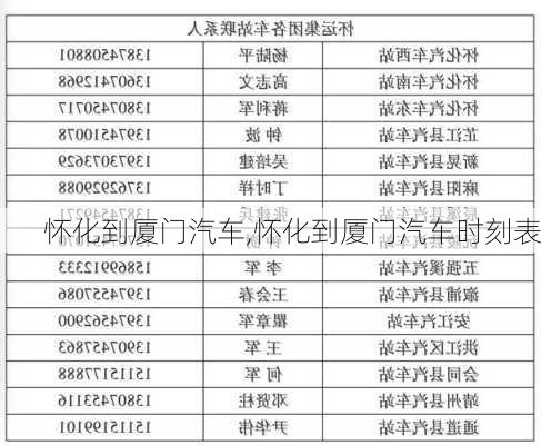 怀化到厦门汽车,怀化到厦门汽车时刻表