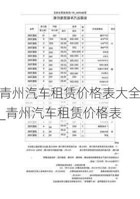 青州汽车租赁价格表大全_青州汽车租赁价格表