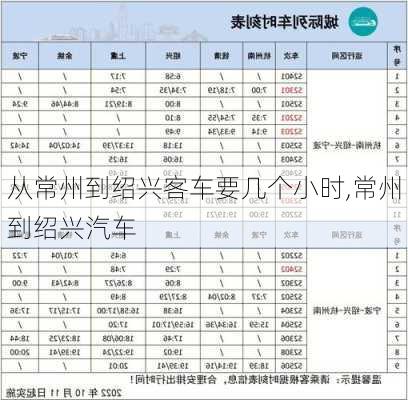 从常州到绍兴客车要几个小时,常州到绍兴汽车