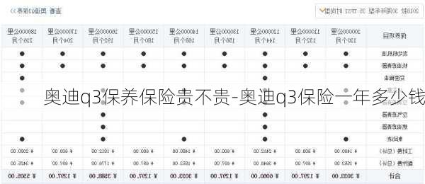 奥迪q3保养保险贵不贵-奥迪q3保险一年多少钱