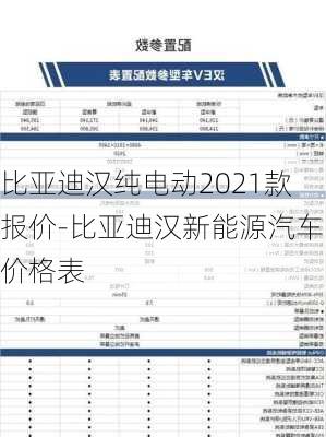 比亚迪汉纯电动2021款报价-比亚迪汉新能源汽车价格表