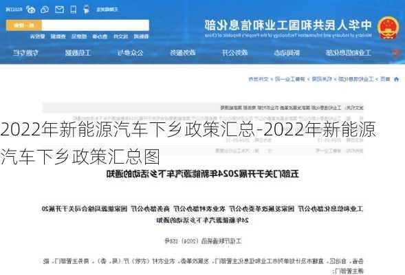 2022年新能源汽车下乡政策汇总-2022年新能源汽车下乡政策汇总图