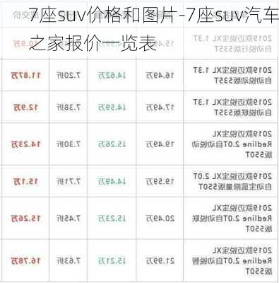 7座suv价格和图片-7座suv汽车之家报价一览表