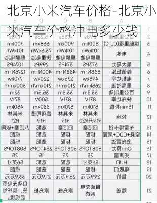 北京小米汽车价格-北京小米汽车价格冲电多少钱