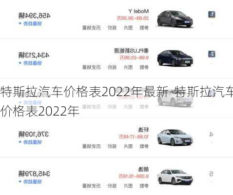 特斯拉汽车价格表2022年最新-特斯拉汽车价格表2022年