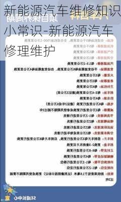 新能源汽车维修知识小常识-新能源汽车修理维护