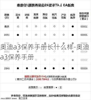 奥迪a3保养手册长什么样-奥迪a3保养手册