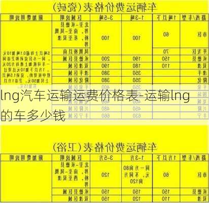 lng汽车运输运费价格表-运输lng的车多少钱