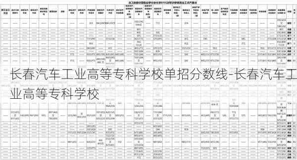 长春汽车工业高等专科学校单招分数线-长春汽车工业高等专科学校